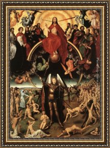 Triptych Framed Paintings - Last Judgment Triptych [detail 4] by Hans Memling